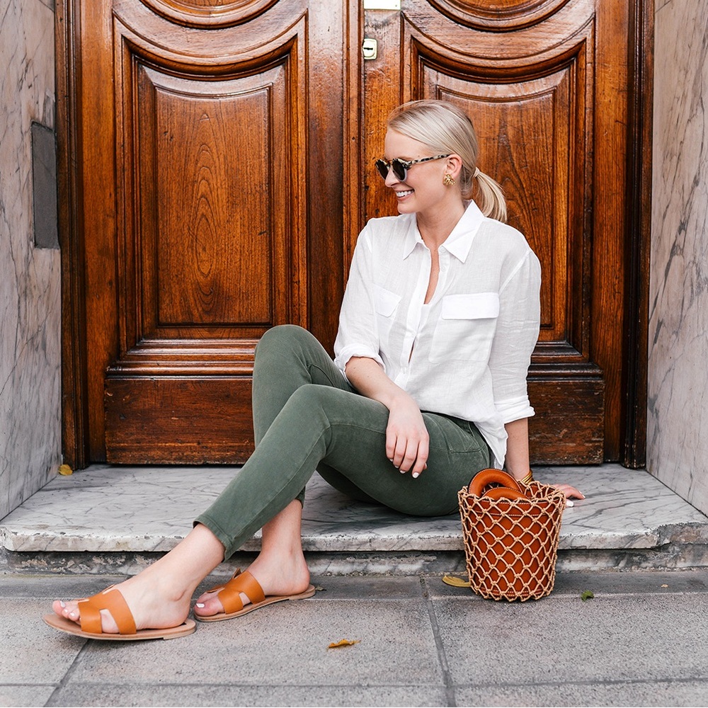 THE GREAT. Army Skinnies Brushed-Twill Pants